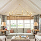 Round Farmhouse Black Chandelier — 16-Light - View 3