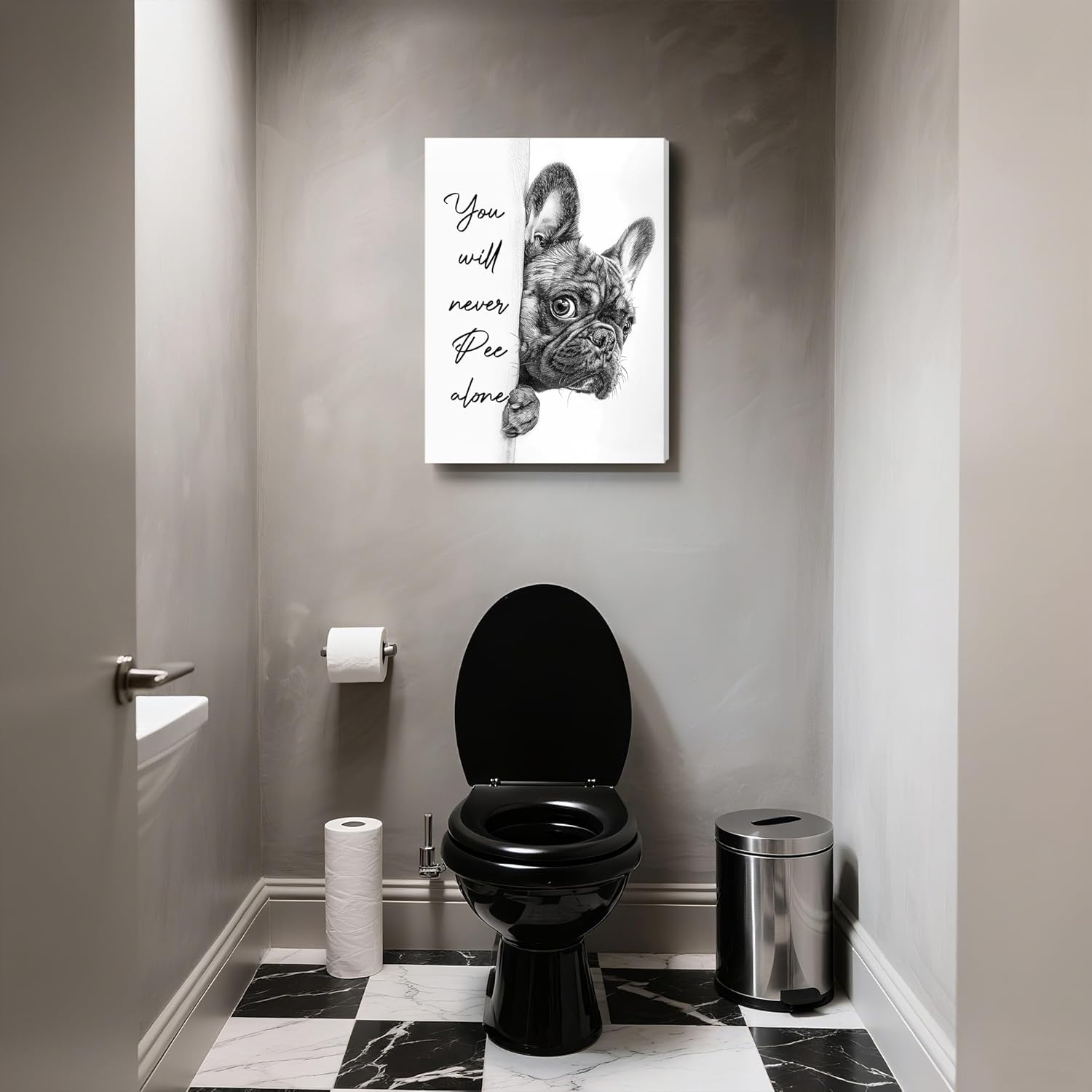 Black Canvas Wall Art — 16" - View 2
