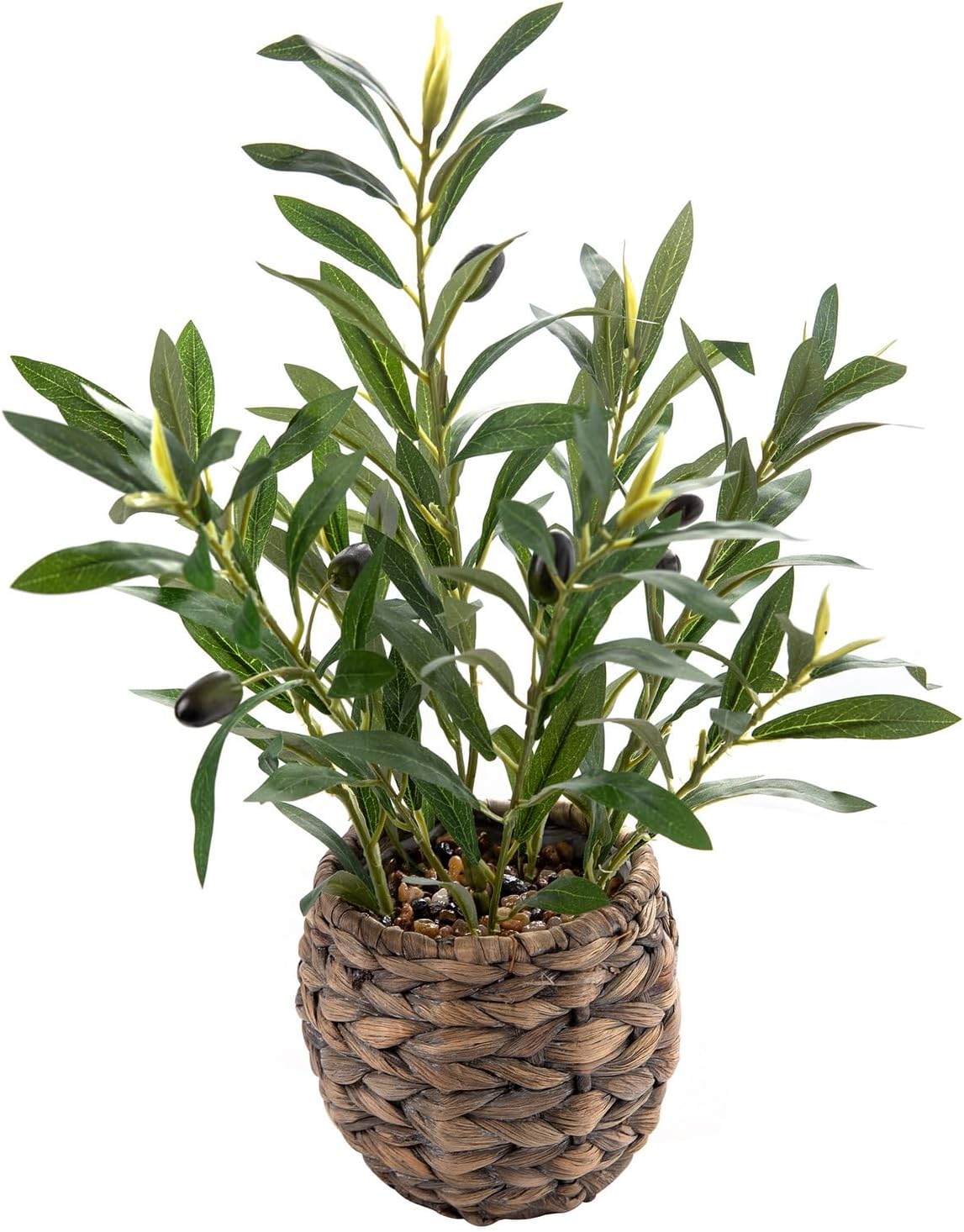 Handwoven Boho Green Artificial Plant — 17.7" — Olive