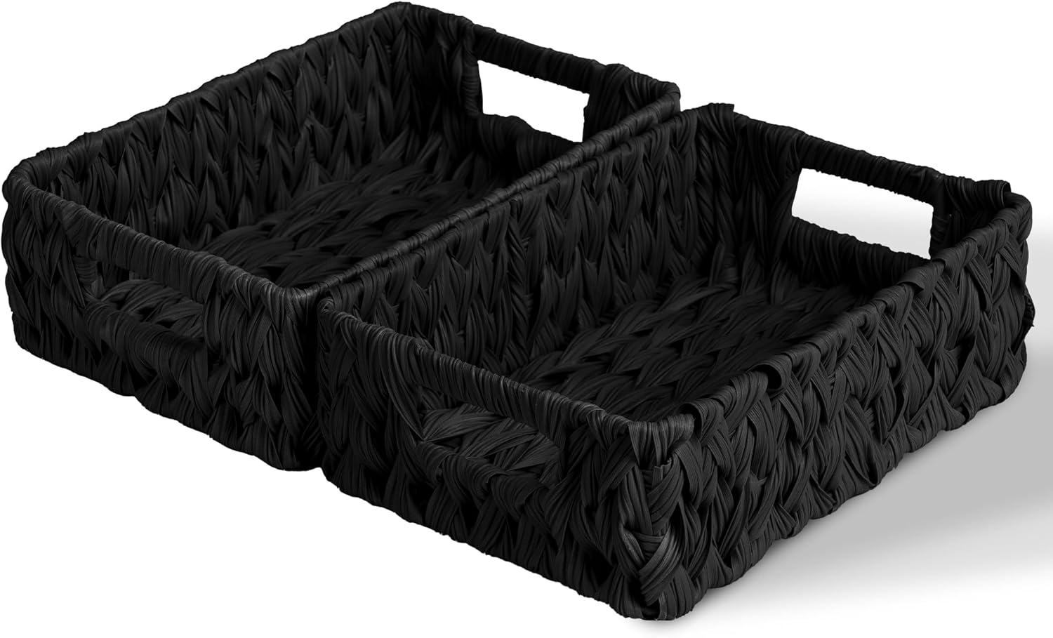 Boho Beige Woven Basket — 13" — 11 ¼"L x 7 ½"W x 3 ½"H