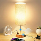 Dimmable Beige Bedside Lamp