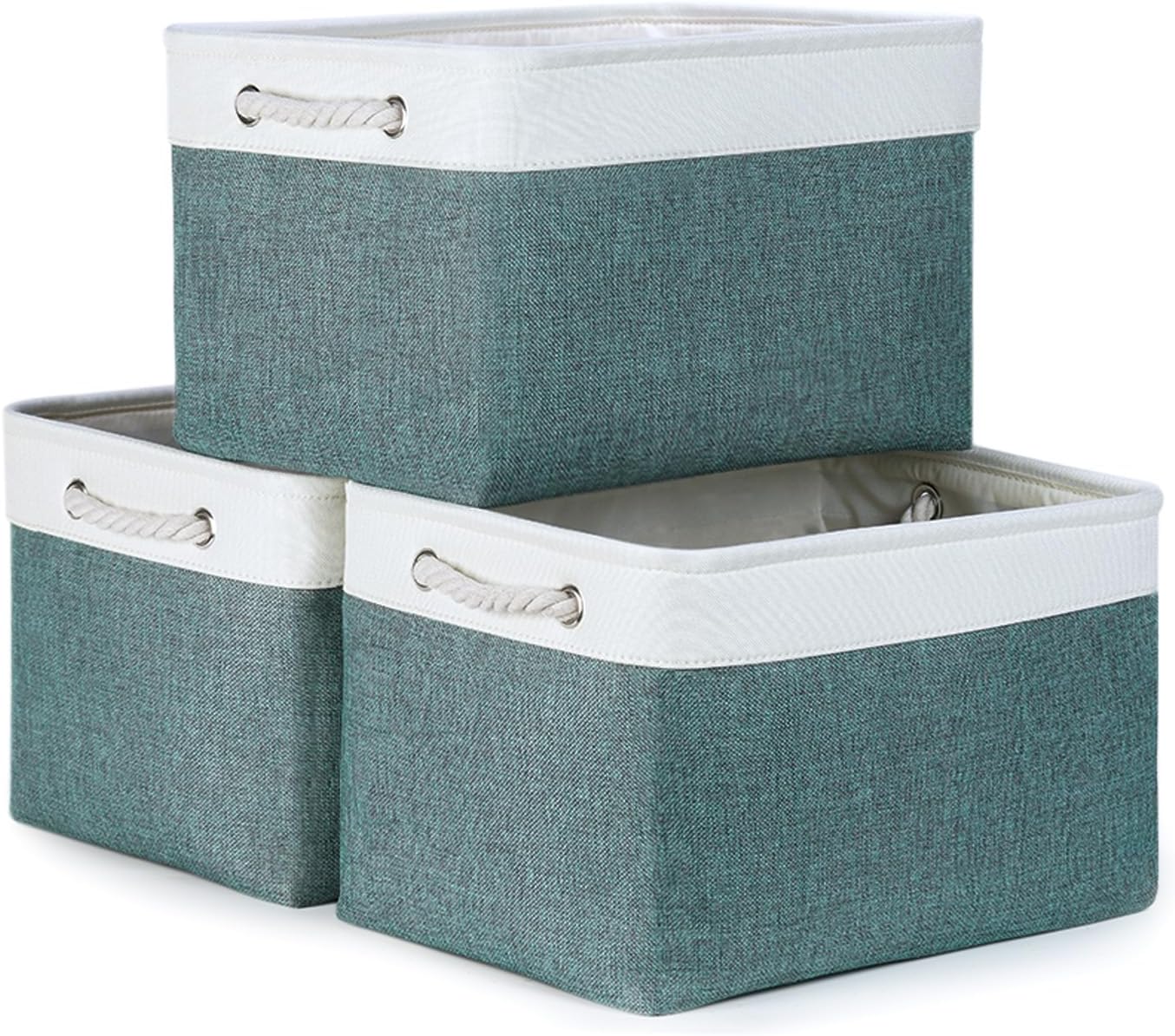 Beige Storage Basket — 17x12 — 3 Pack-M-15x11x9.5 In