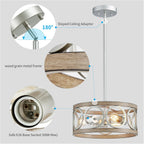Adjustable Farmhouse Black Chandelier — 3-Light - View 5