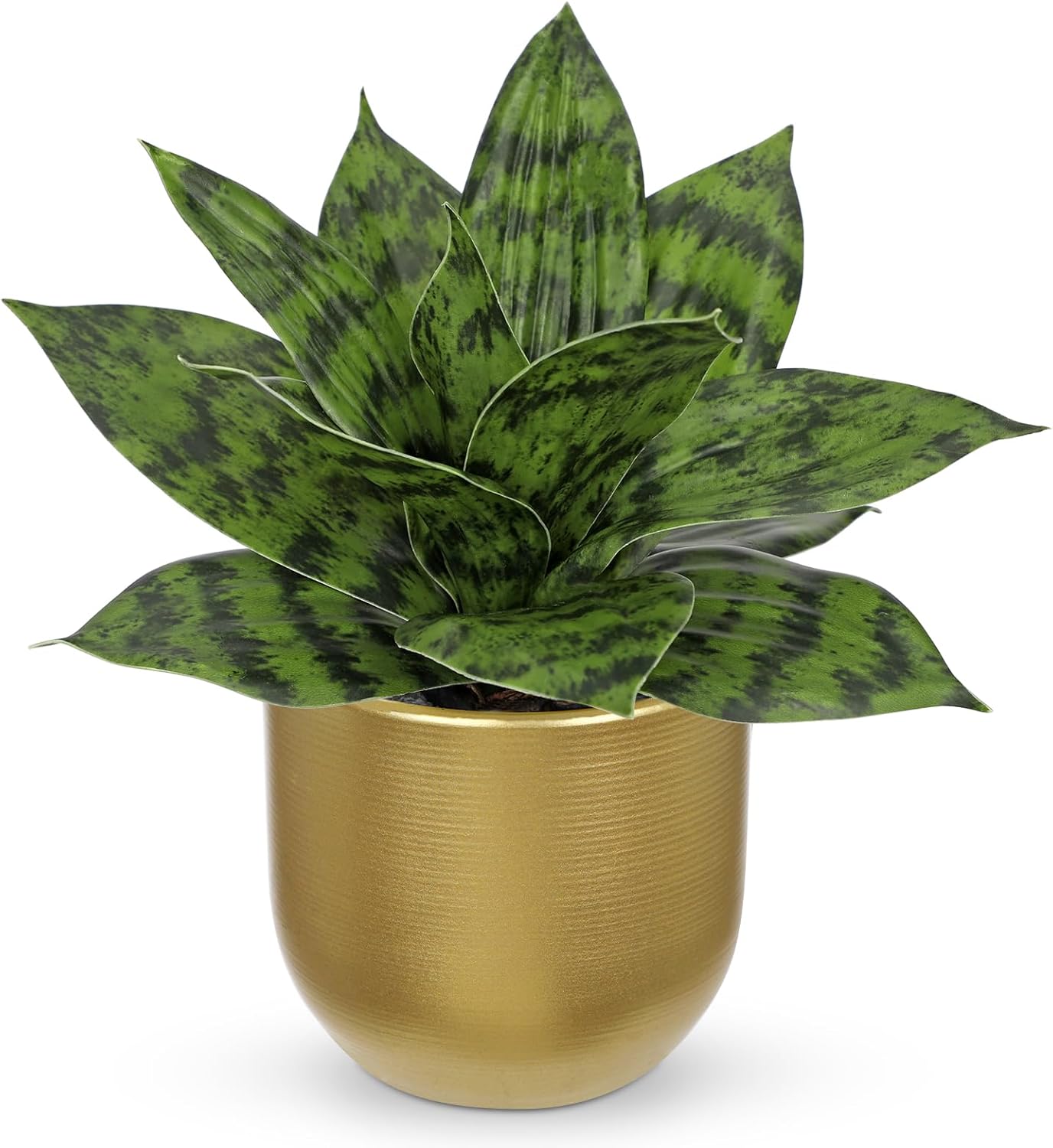 Modern Black Artificial Plant — 9" — Green #1-gold Pot