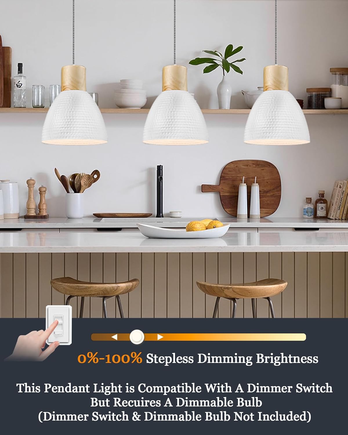 Modern Black Pendant Light - View 2