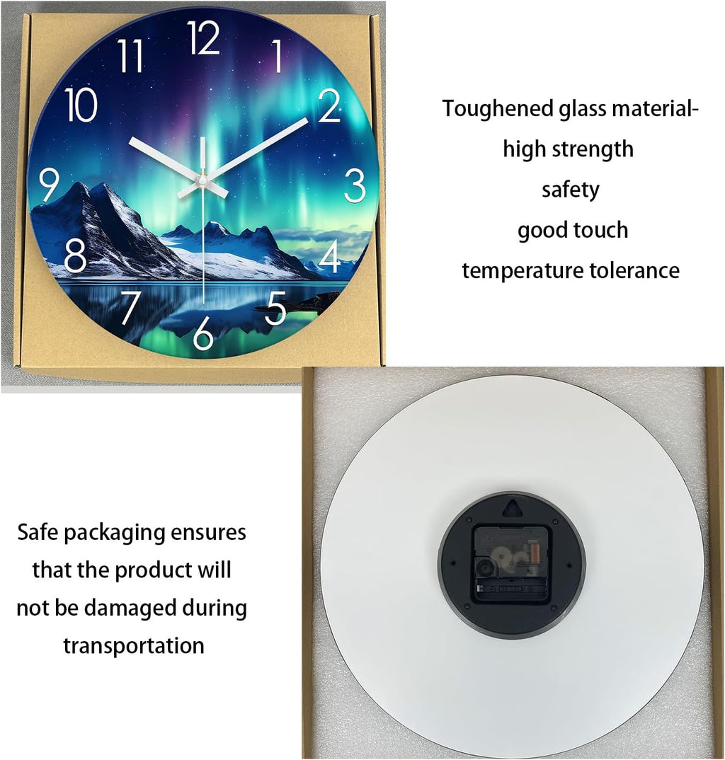 Battery Operated Modern Black Wall Clock — 12" - View 8