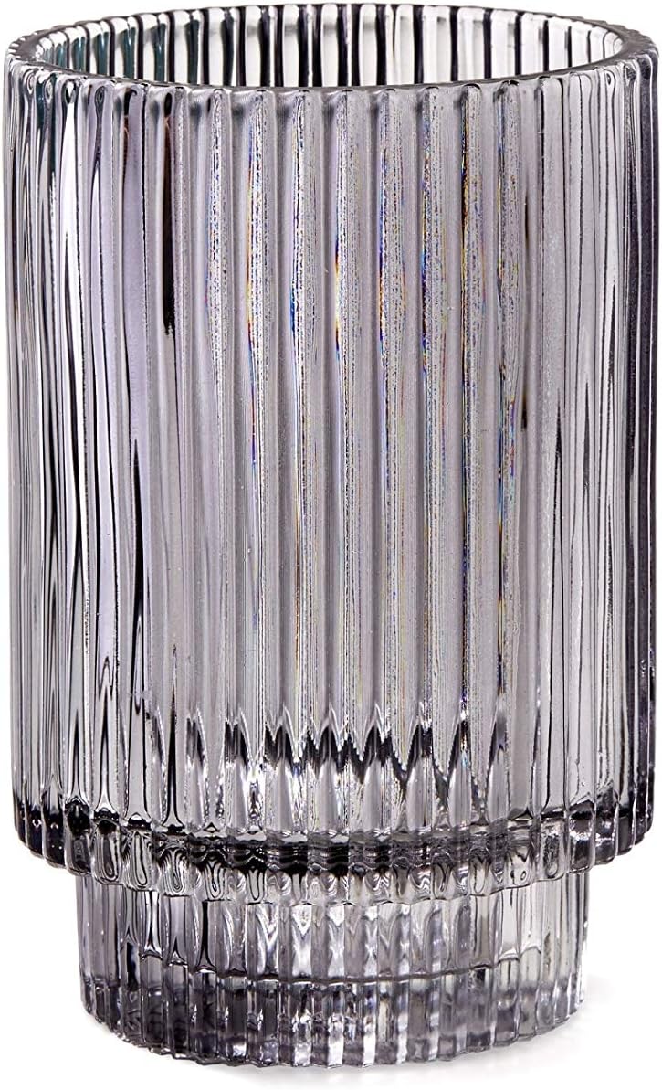 Gold Candle — 3.75" — Pleated Smoke Grey 5" Tall- 1pc