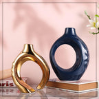 Round Luxe Blue Vase — Set of 2 - View 3