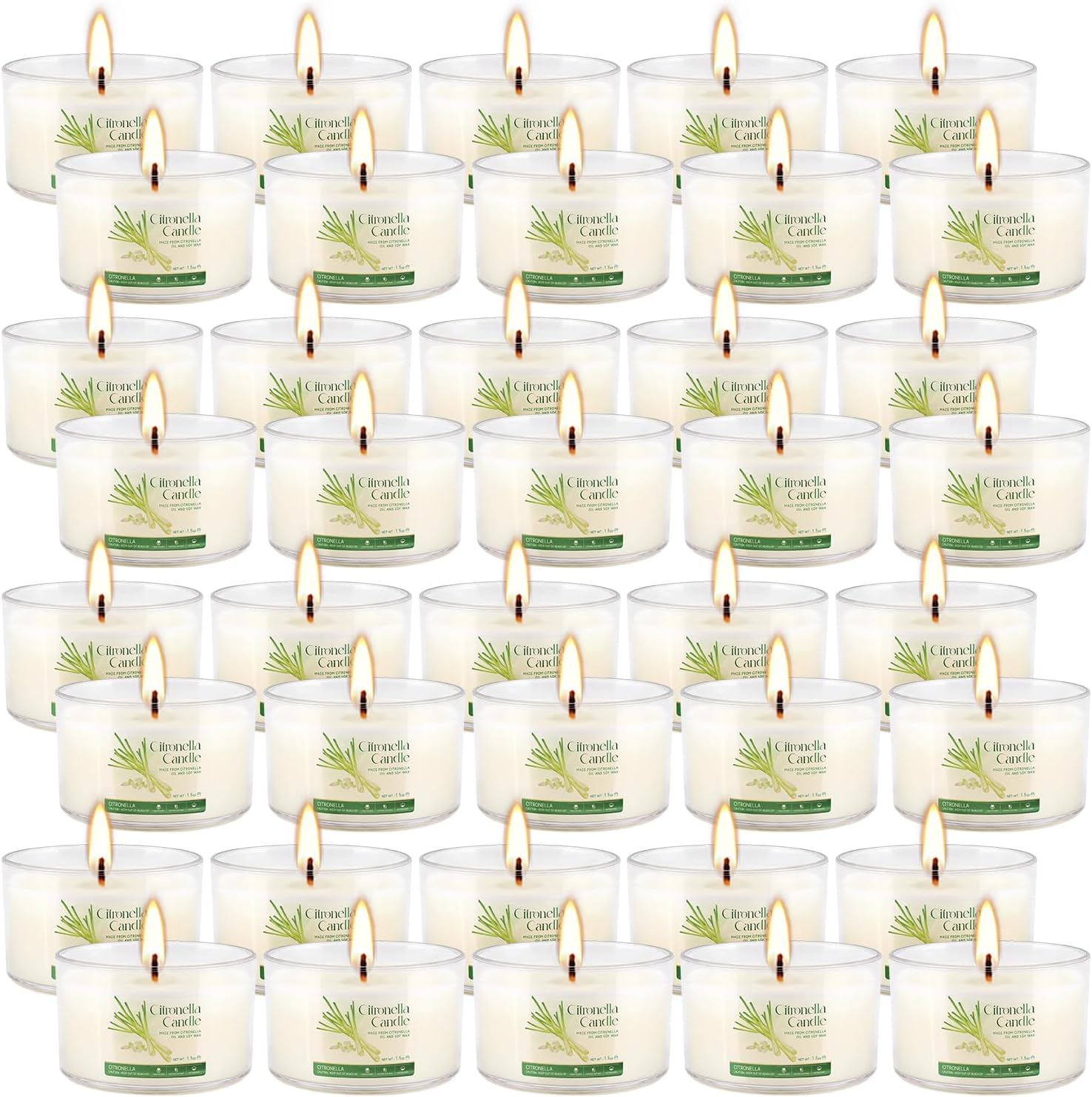 Soy Wax Black Scented Candle — Set of 16 — 40 pack-citronella