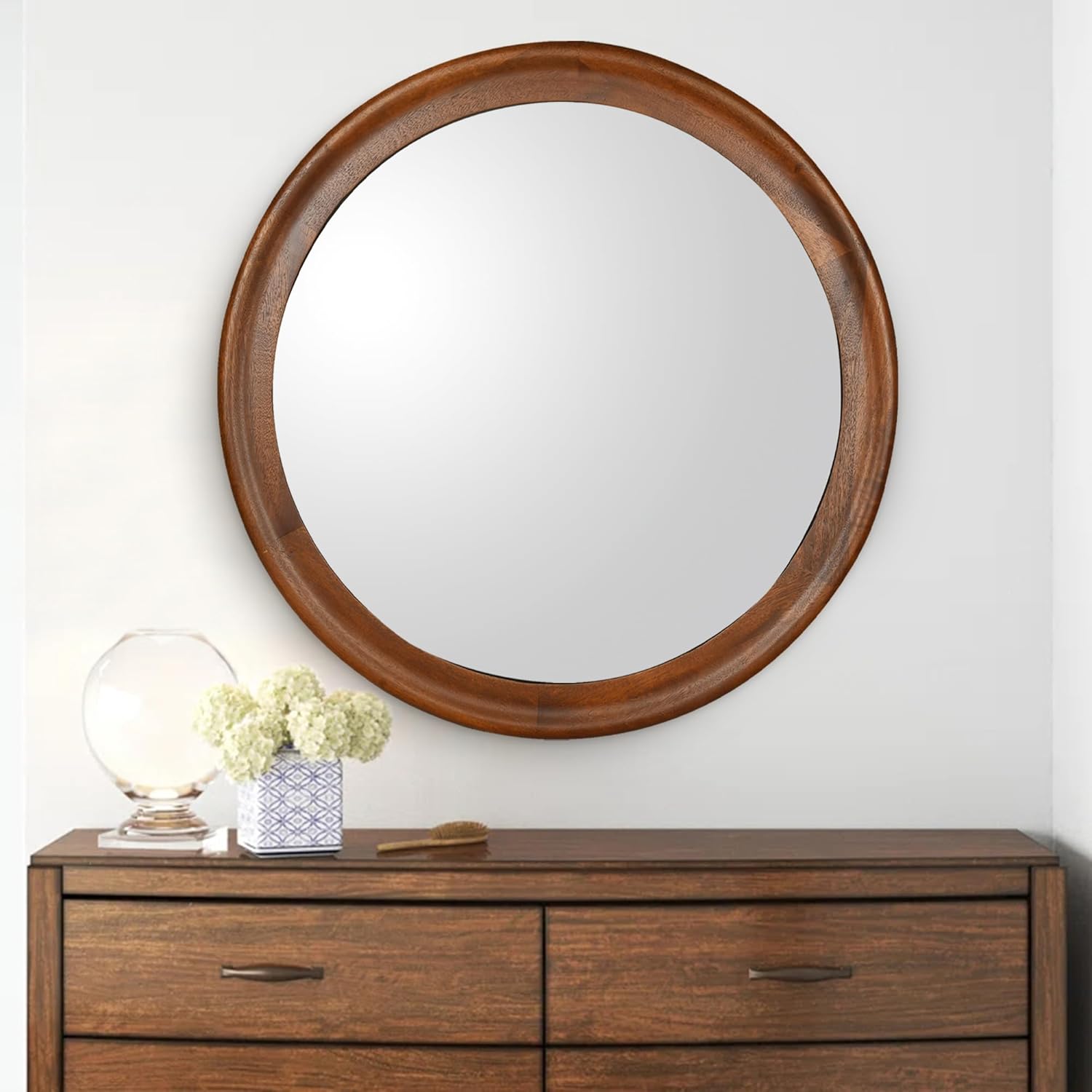 Round Farmhouse Black Vanity Mirror — 36" — 30"L x 30"W