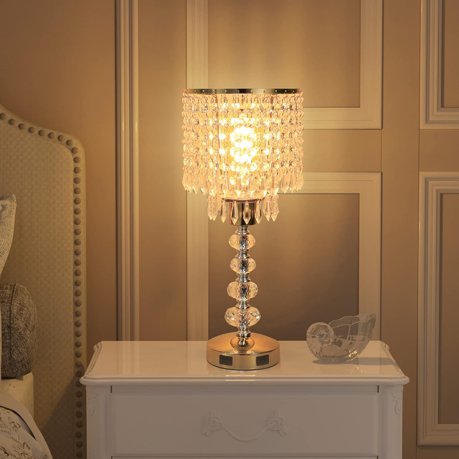 Dimmable Luxe Gold Bedside Lamp - View 6