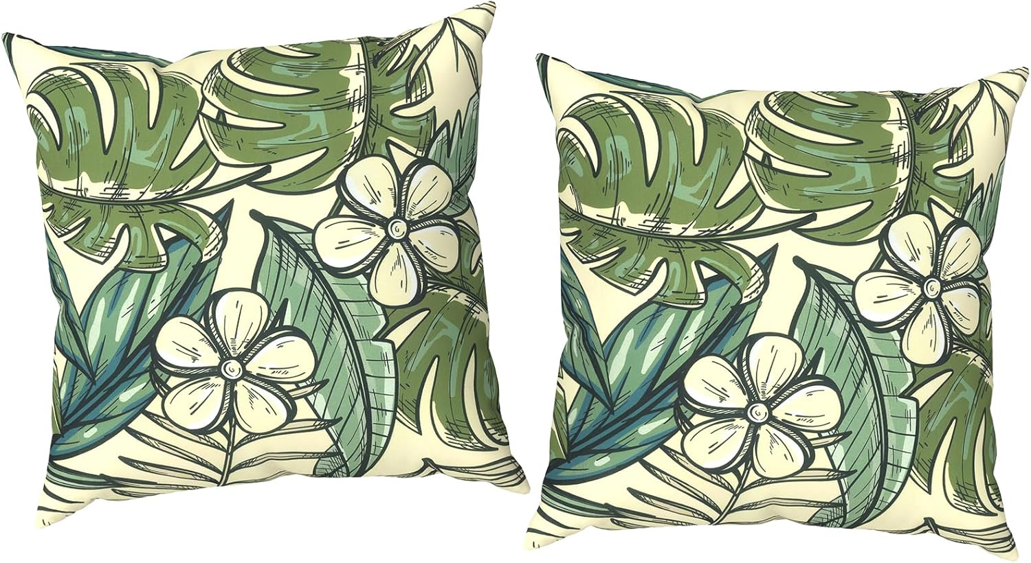 Vintage Modern Beige Throw Pillow Cover — 18" — 18" x 18" (Pack of 2)