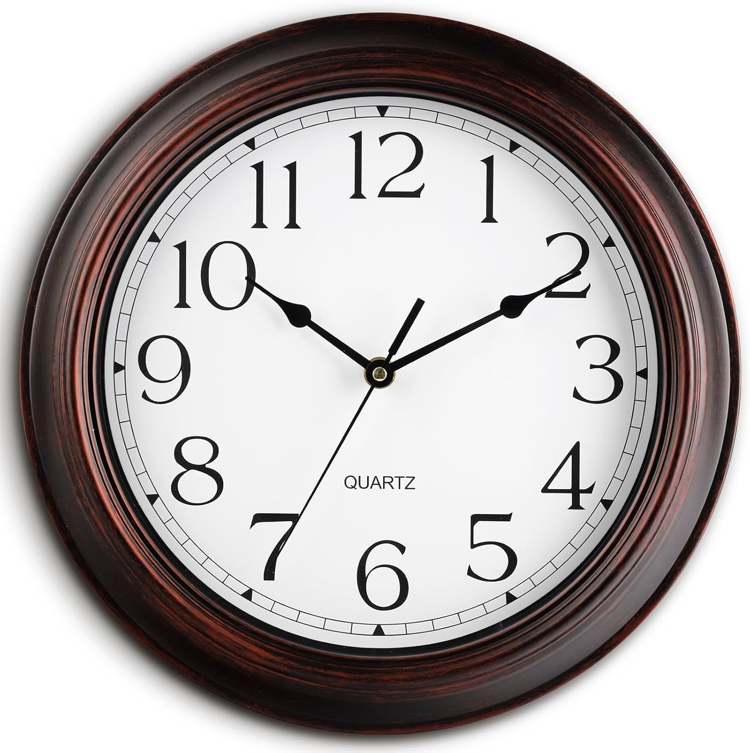 Battery Operated Farmhouse Gold Wall Clock — 12" — A_bronze