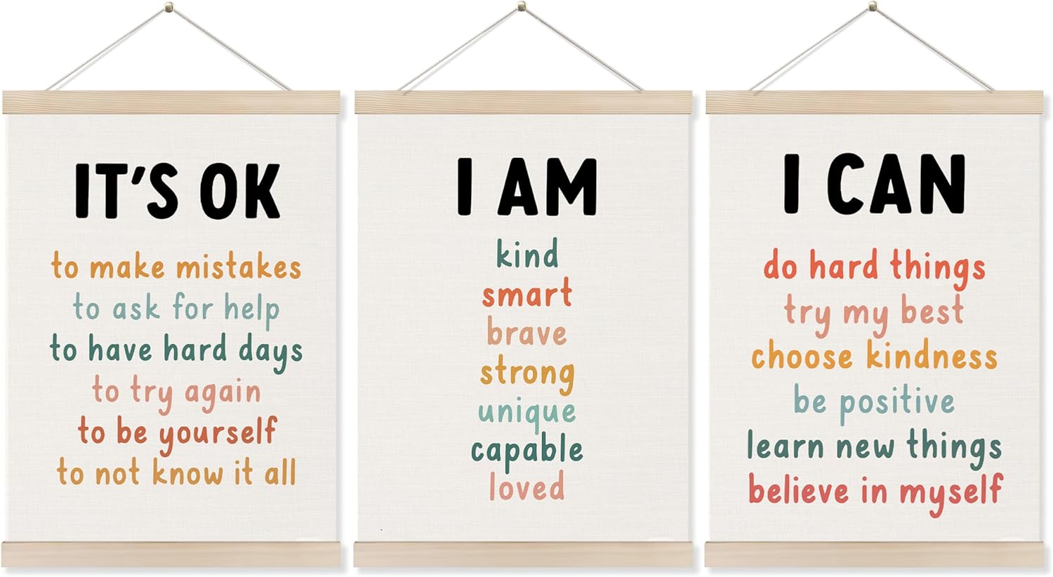 Framed Boho Fabric Wall Decor — 16" — Inspirational Classroom