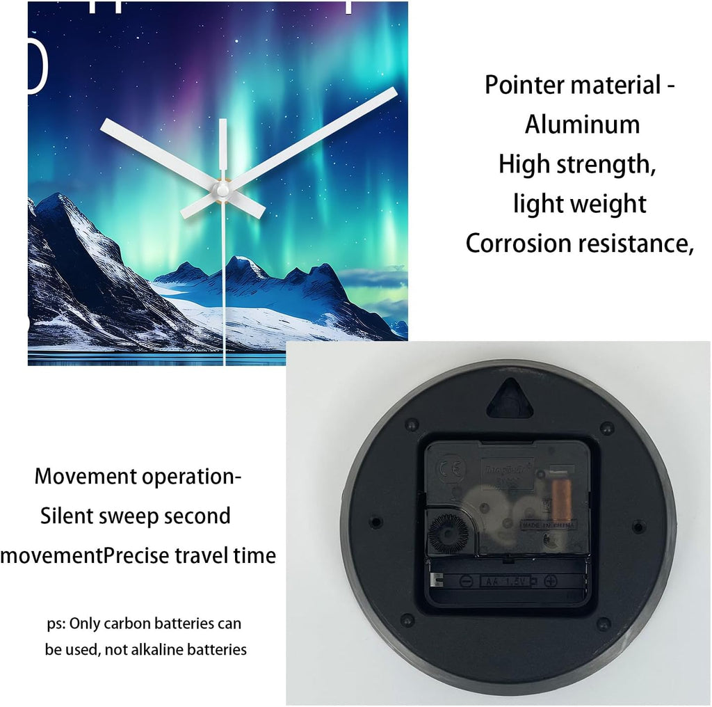 Battery Operated Modern Black Wall Clock — 12" - View 9