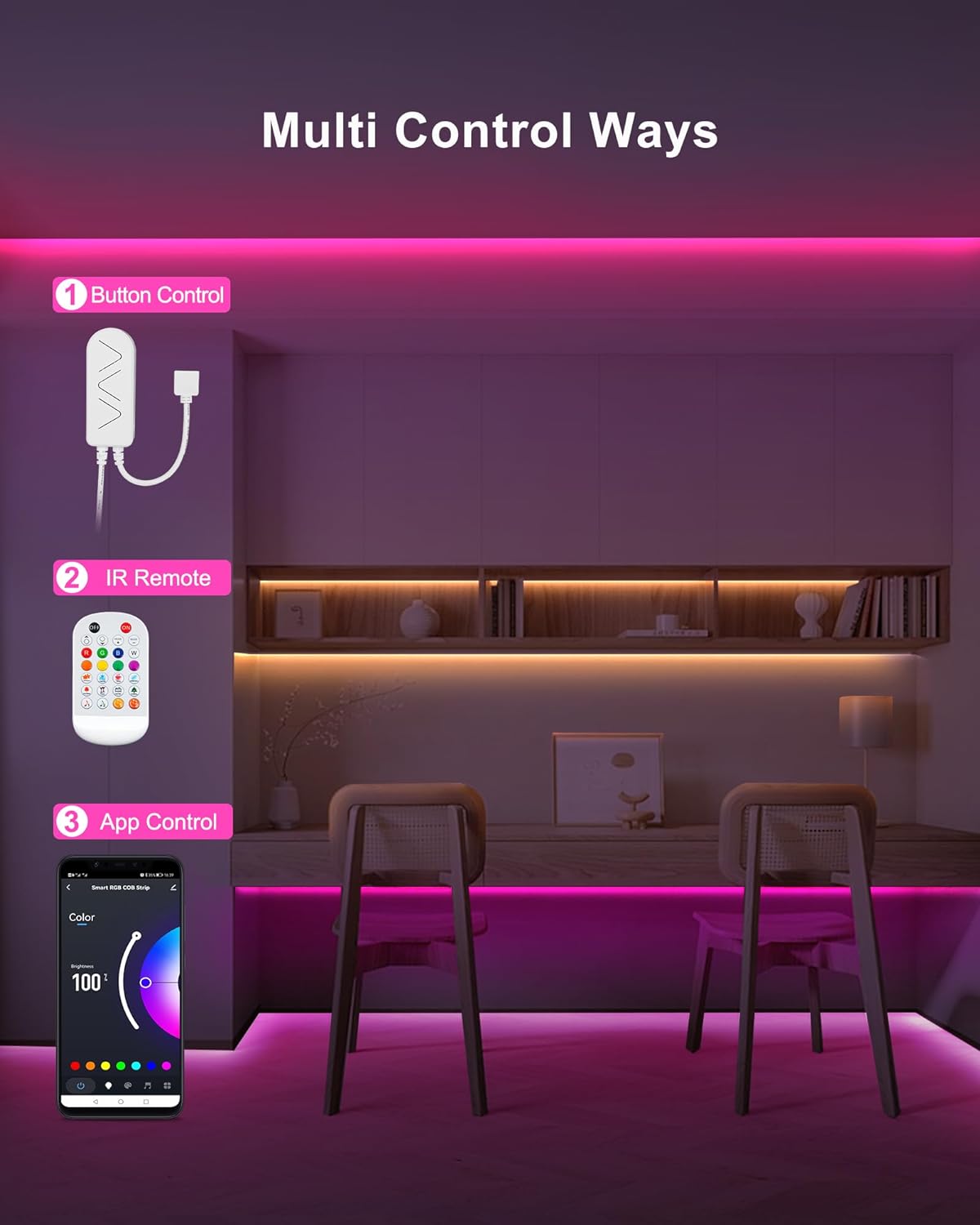 Dimmable Metal LED Strip Lights - View 4