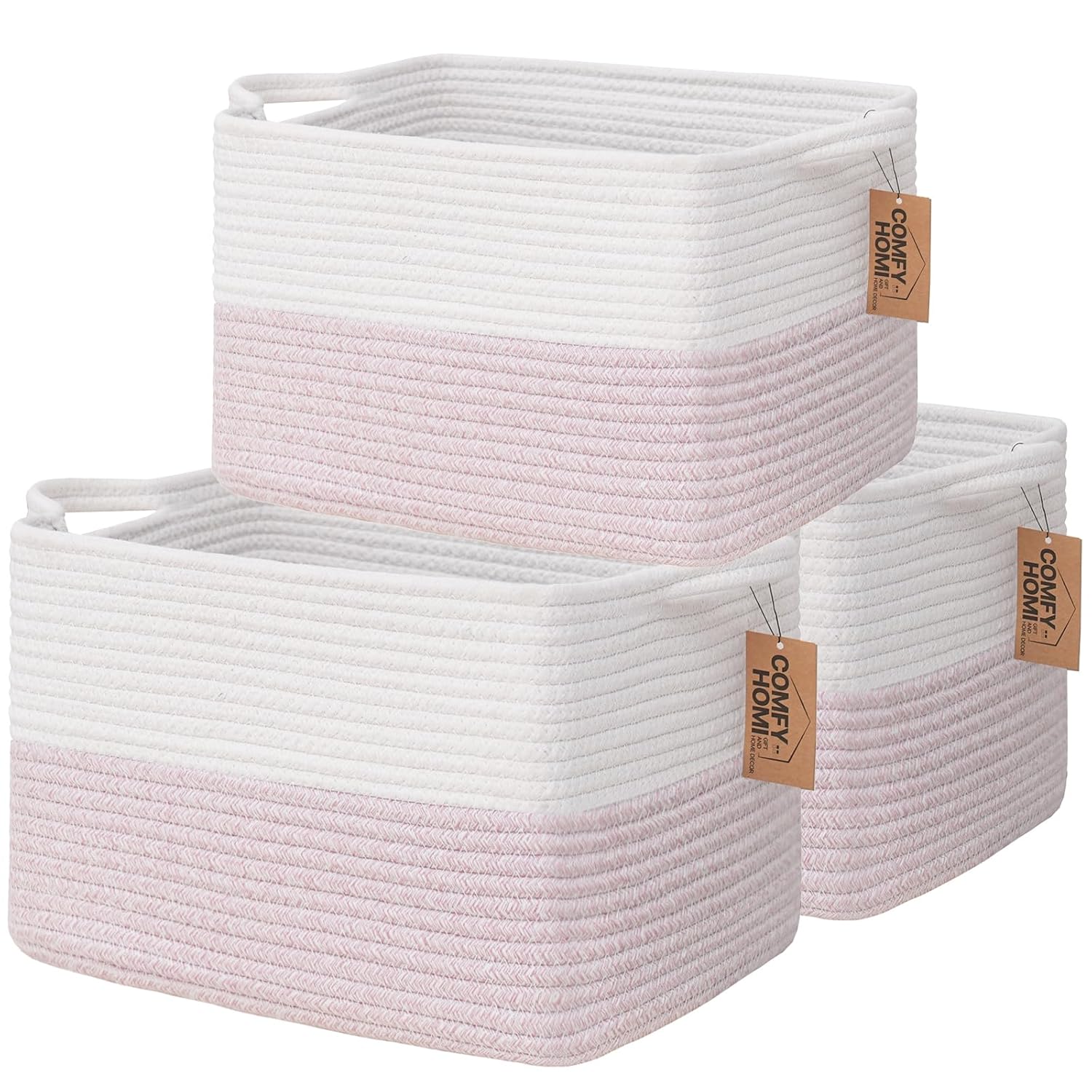 Boho Beige Basket — 13.5" — 13.5" x 11" x 9.5"