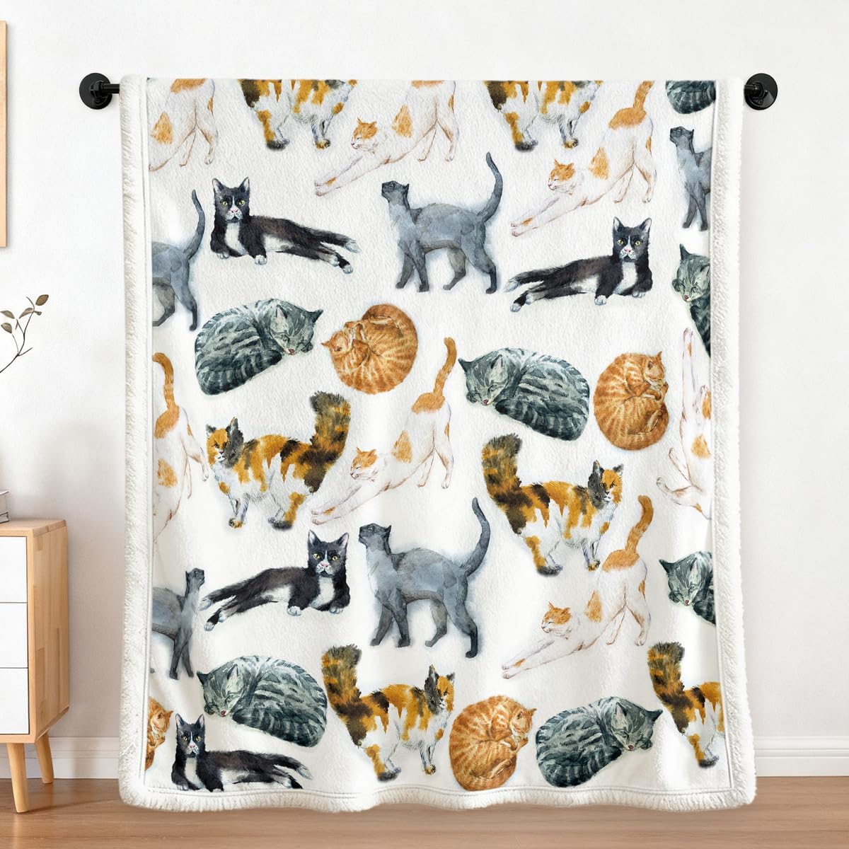 Modern Black Throw Pillow — 50" — Cat Mobilization