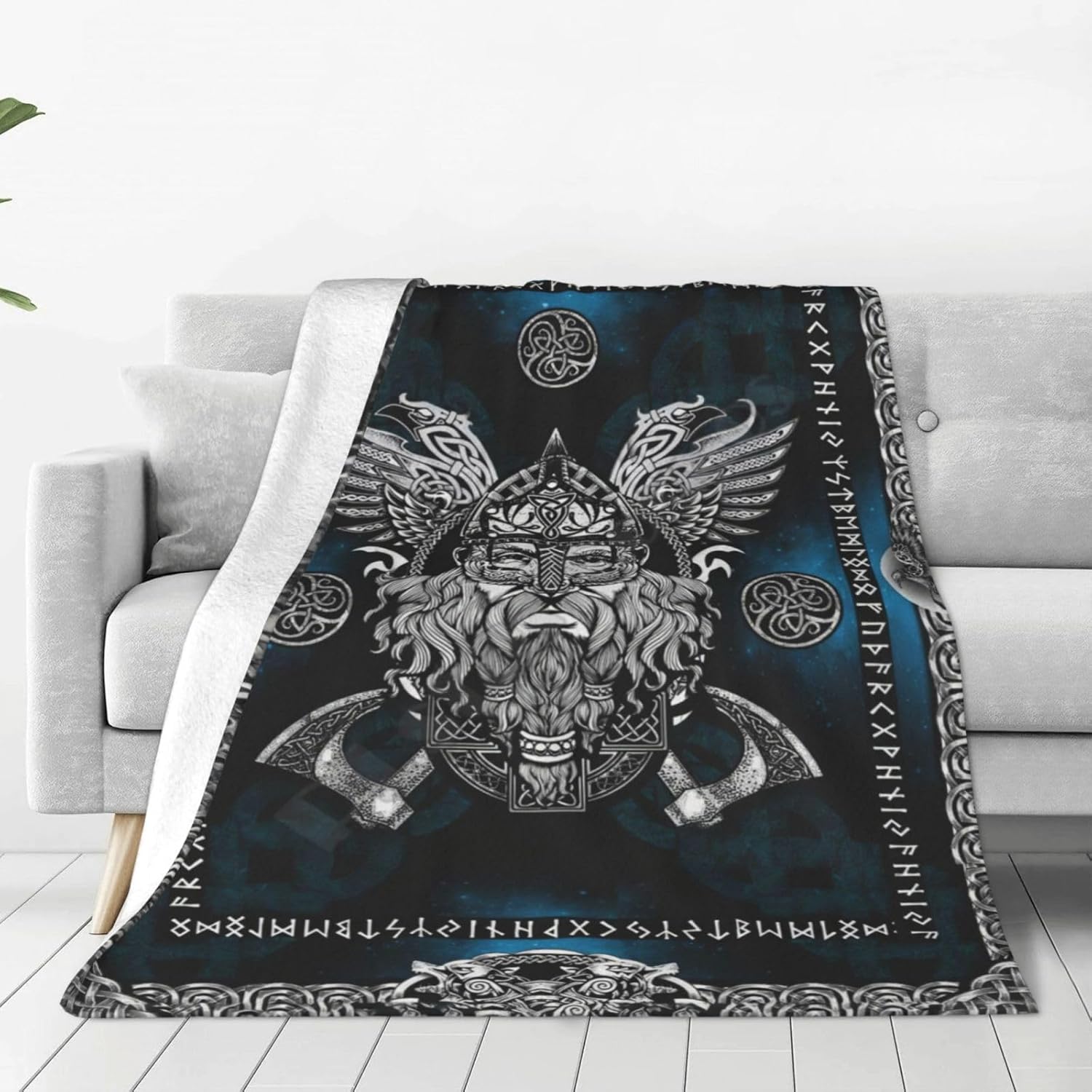 Black Throw Pillow — 50" — Viking Blanket