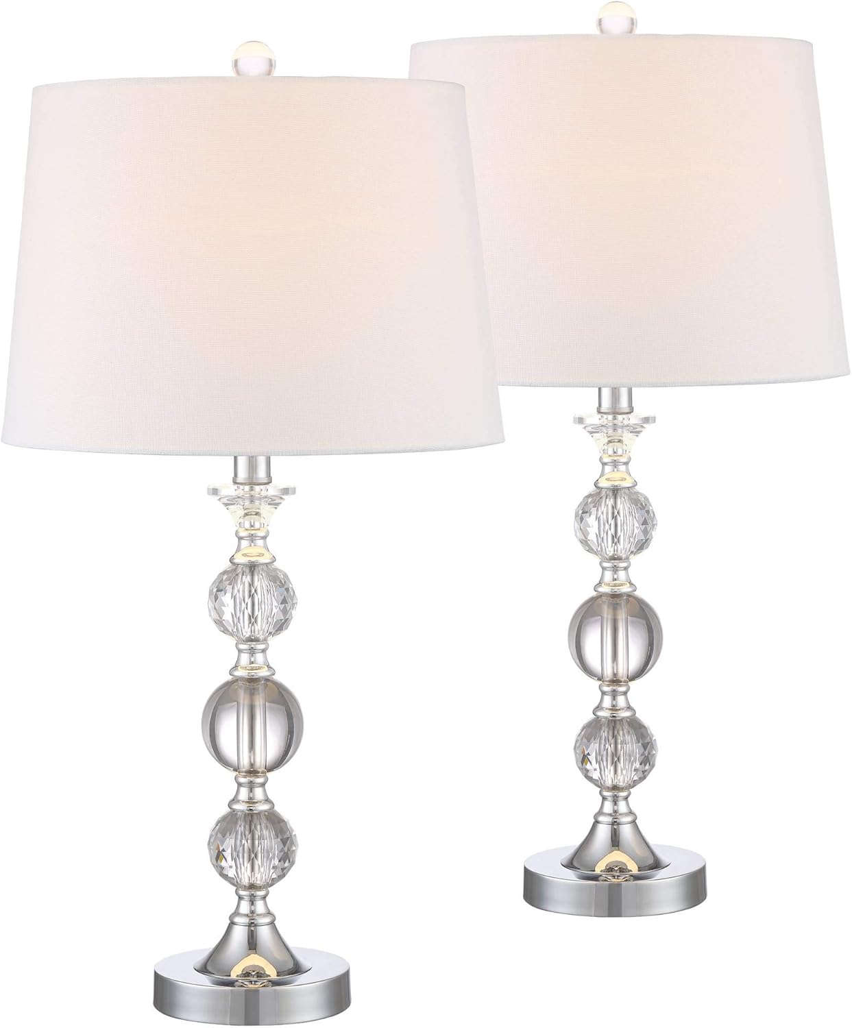 Luxe Metal Table Lamp — 25" — Crystal