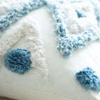 Tufted Boho Blue Throw Pillow Cover — 18" - View 5