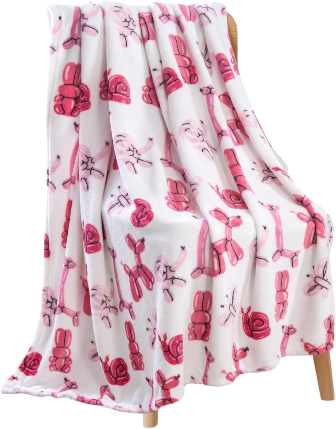 Luxe Pink Throw Pillow — 50x60 — Balloon Animals