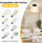 Farmhouse Black Ceiling Light - View 3