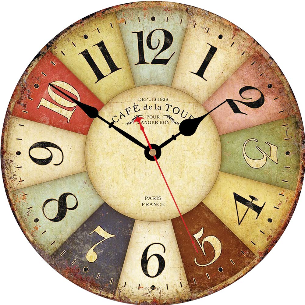 Battery Operated Farmhouse Wood Wall Clock — 14"