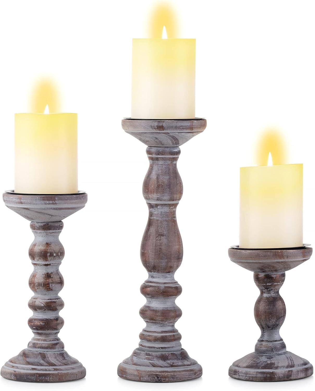 Farmhouse Black Pillar Candle — 5.9" — Brown