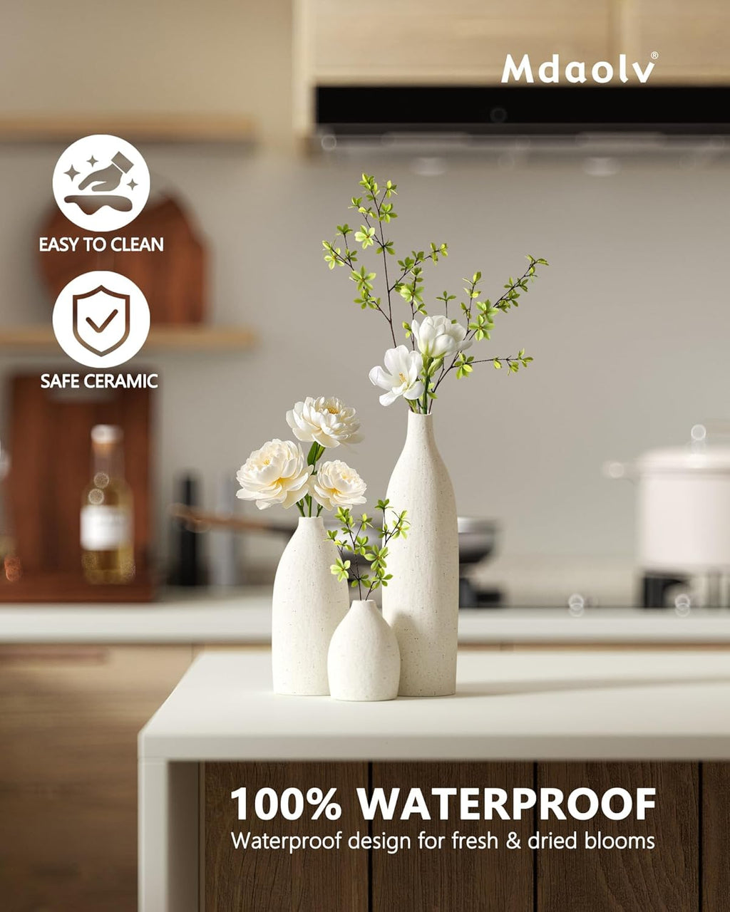 Modern Beige Flower Vase — Set of 3 - View 5