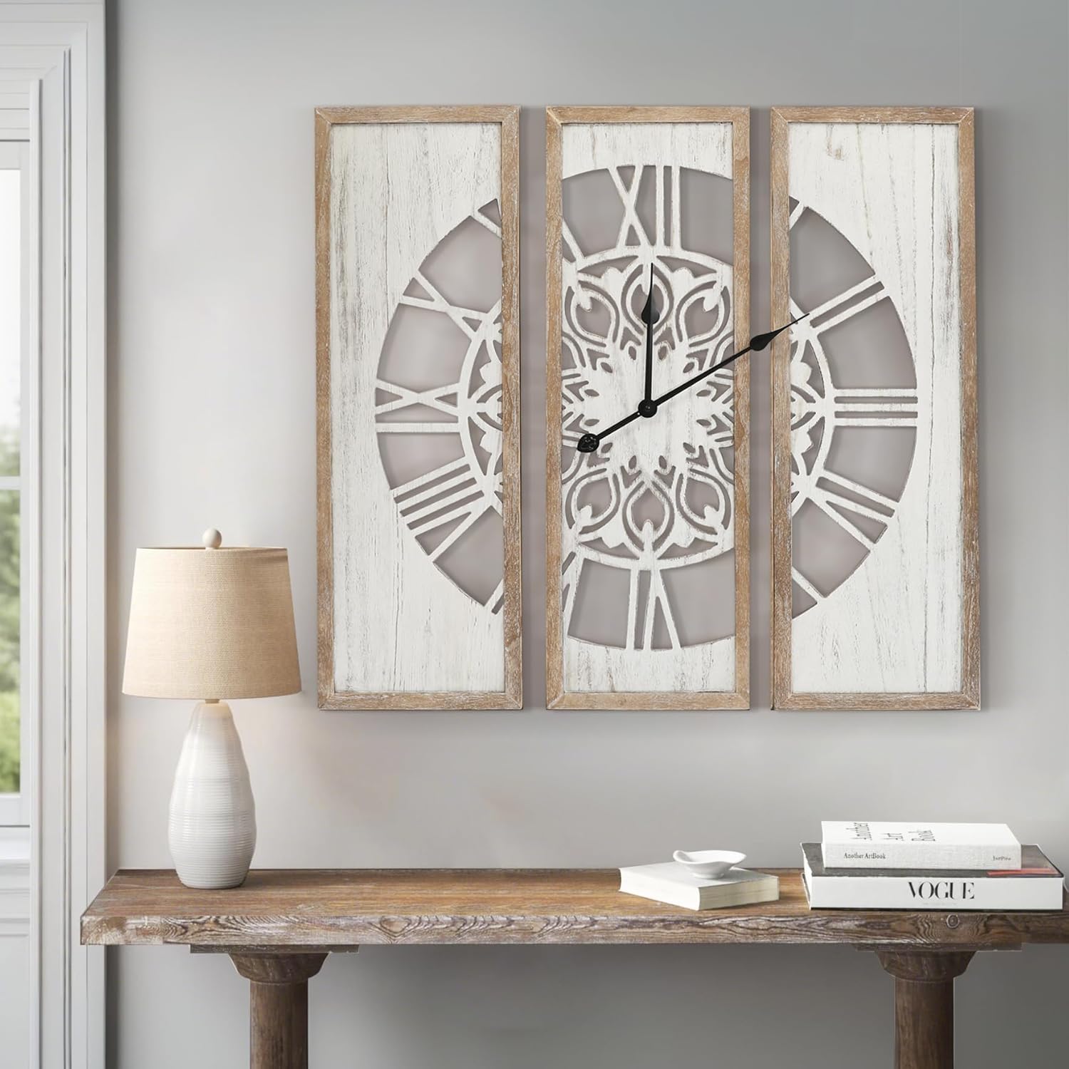 Battery Operated Boho Brown Wall Decor — 30" — White2