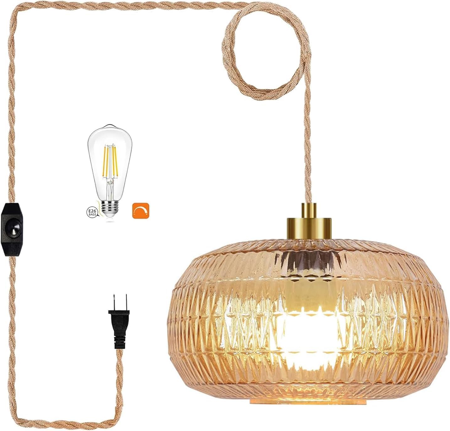 Dimmable Boho Glass Chandelier — Pendant Light-18