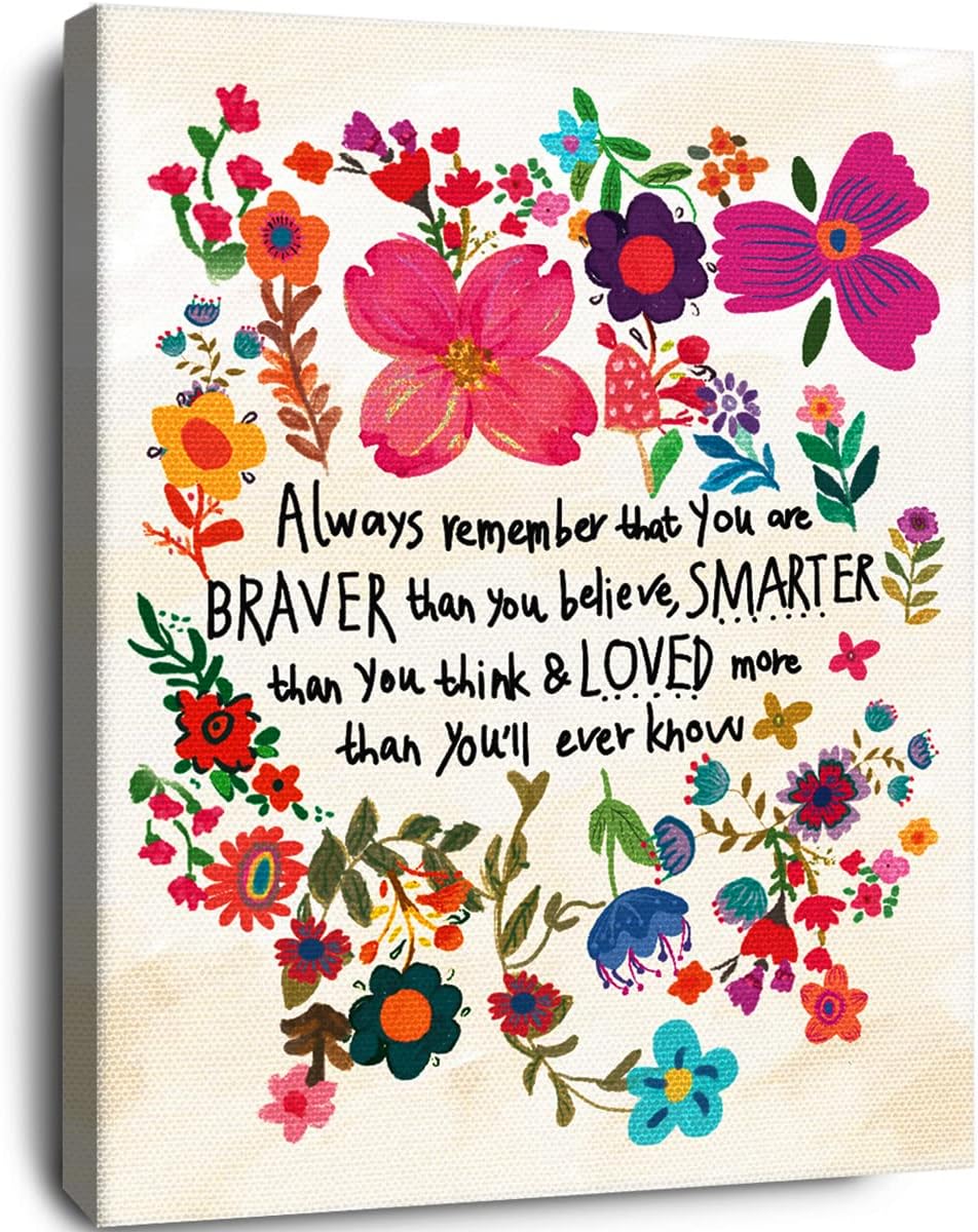 Framed Pink Wall Decor — You Are Braver Than You Believe