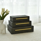 Velvet Luxe Black Storage Basket — Set of 3 - View 5