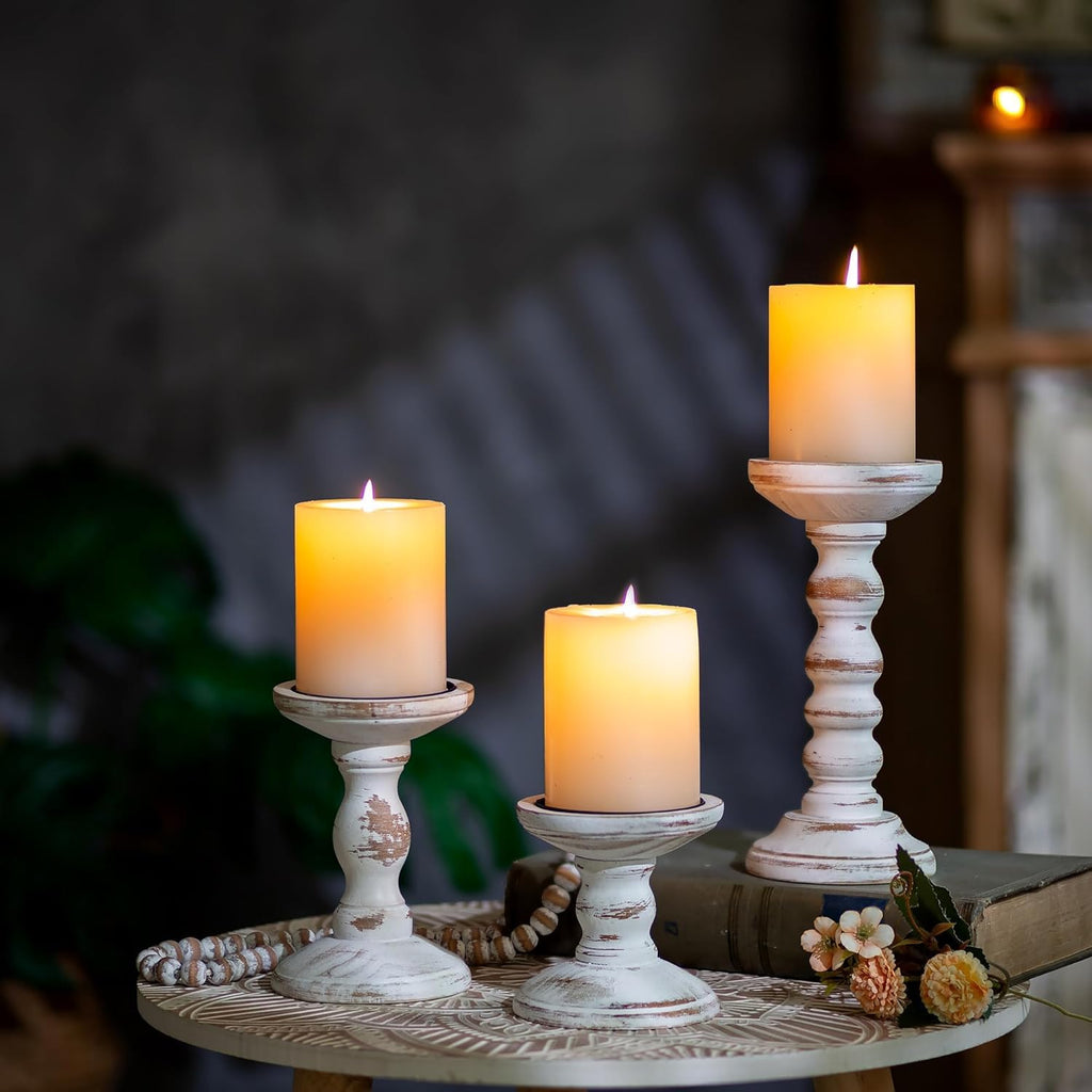 Farmhouse Brown Pillar Candle — 3.9" - View 8
