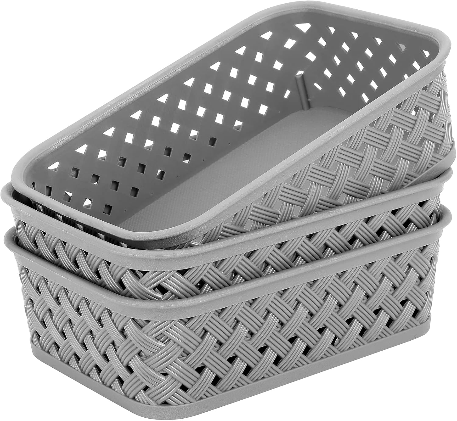 Boho Black Woven Basket — Small