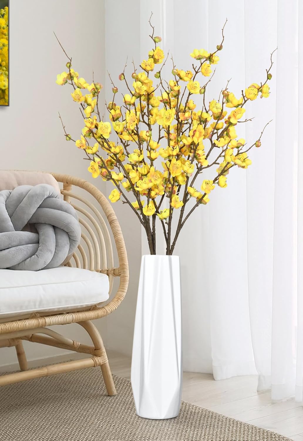 Beige Artificial Flowers — 36" — Yellow