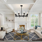 Farmhouse Black Chandelier — 8-Light - View 5