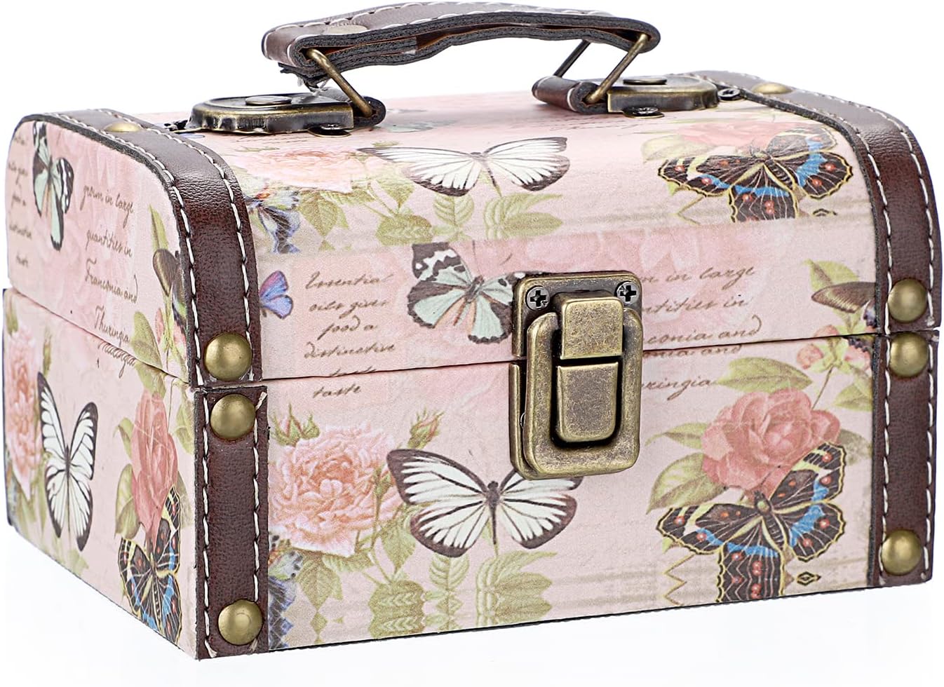 Wood Storage Basket — Butterfly Pattern, Small