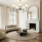 Adjustable Modern Black Chandelier — 5-Light - View 2