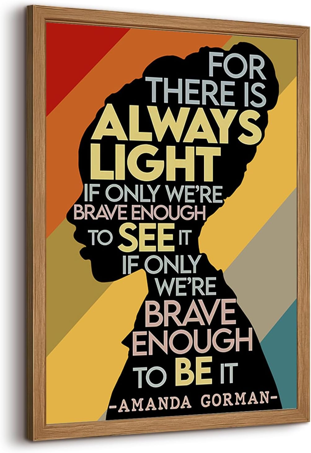 Framed Boho Blue Wall Art Print — 24" — 12x16 Inch Wood Framed