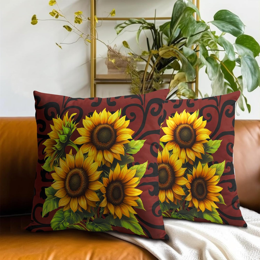Boho Black Throw Pillow Cover — 16" - View 8