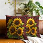 Boho Black Throw Pillow Cover — 16" - View 8