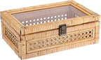 Handwoven Boho Beige Storage Basket — 11" — Small,11"x7.1"x4"