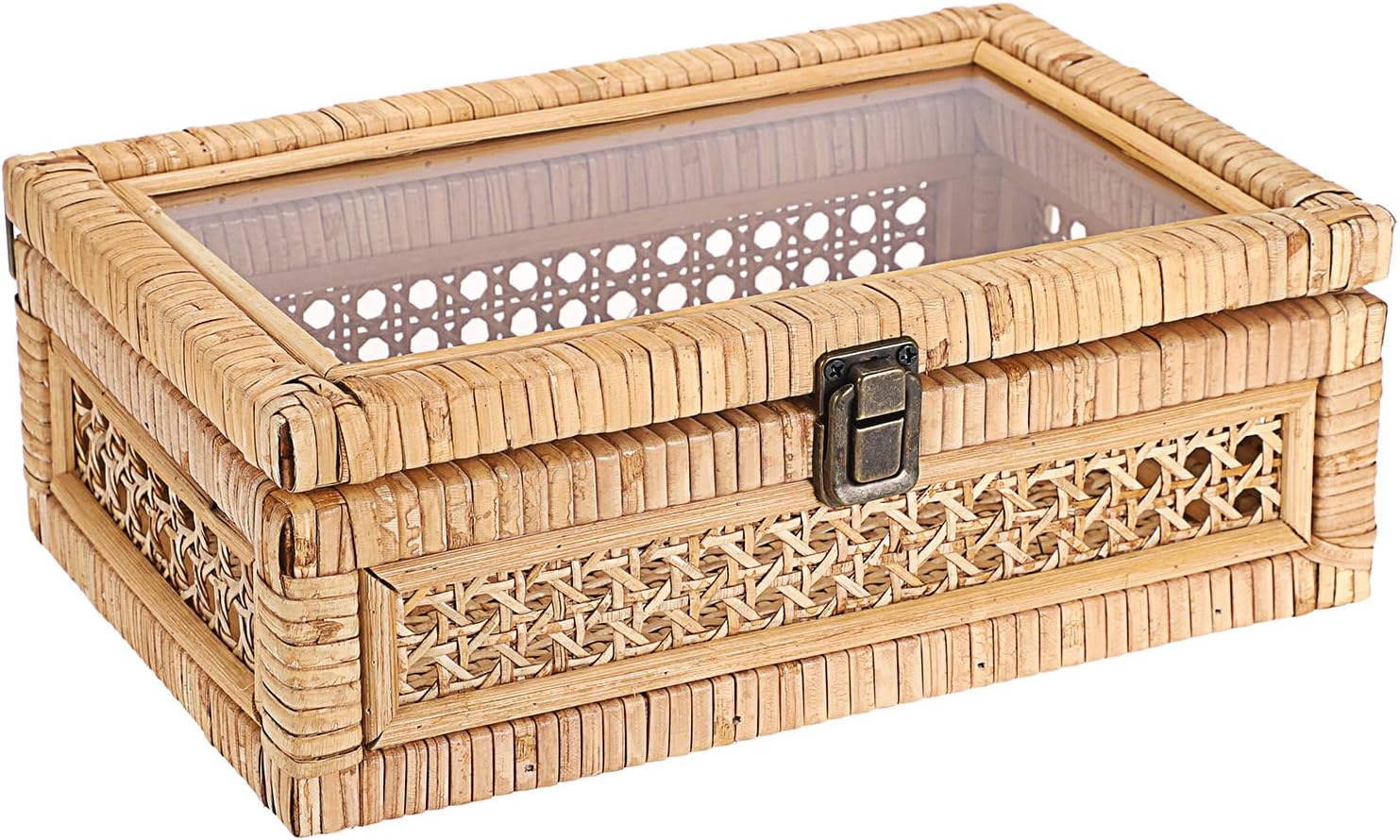 Rectangular Boho Beige Storage Basket — 14" — Small,11"x7.1"x4"