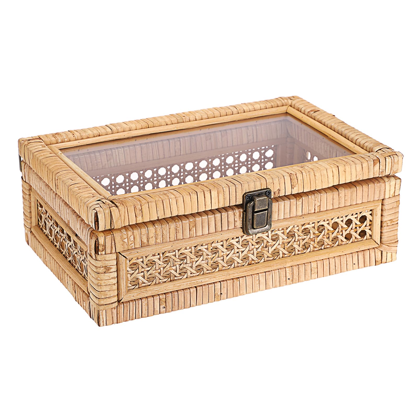 Handwoven Boho Beige Storage Basket — 11"