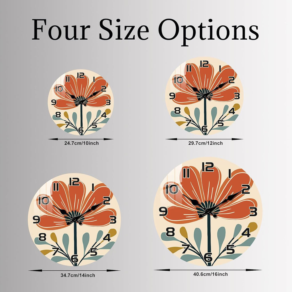 Battery Operated Boho Orange Wall Clock — 16" - View 5