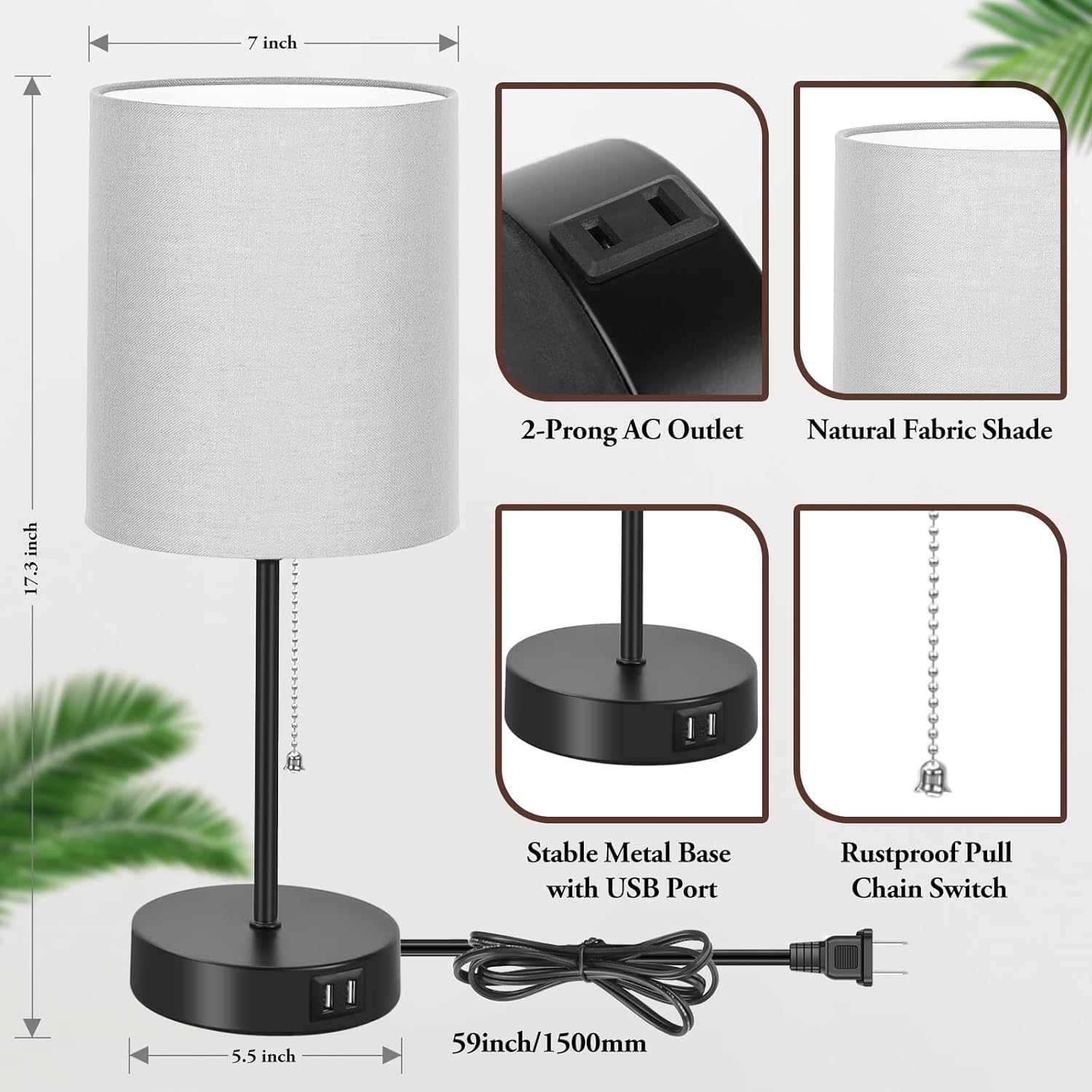 USB Black Desk Lamp — Set of 2 - View 5