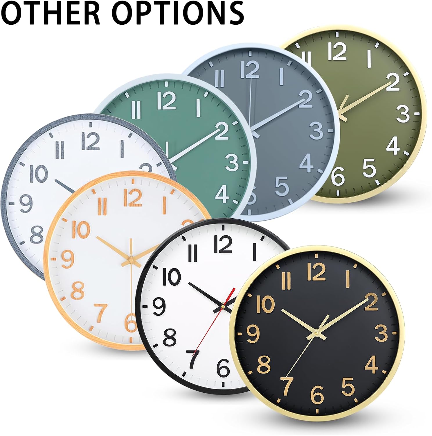 Battery Operated Luxe Beige Wall Clock — 8" - View 9