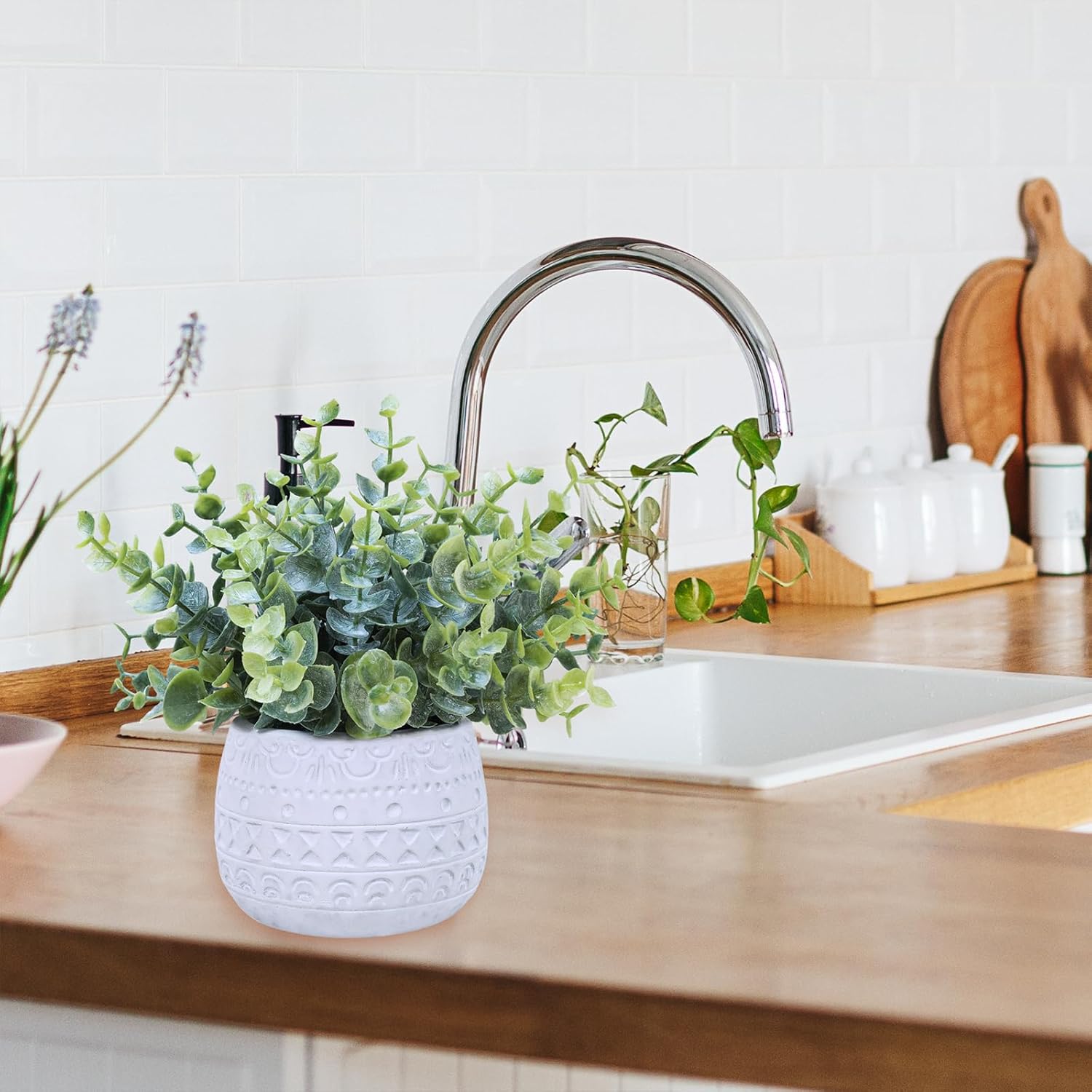 Modern Black Artificial Plant — 7.1" - View 8